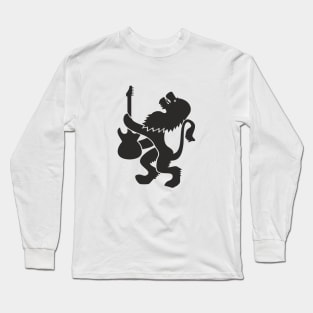 Lion guitarist (black print) Long Sleeve T-Shirt